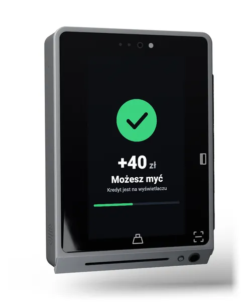 Terminal potwierdza dodanie 40 zł: możesz myć